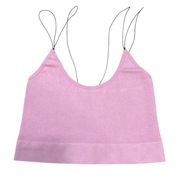 By Together Alani Ribbed Brami Lilac Scoop Neckline Cropped Womens Size M/L - Picture 10 of 12